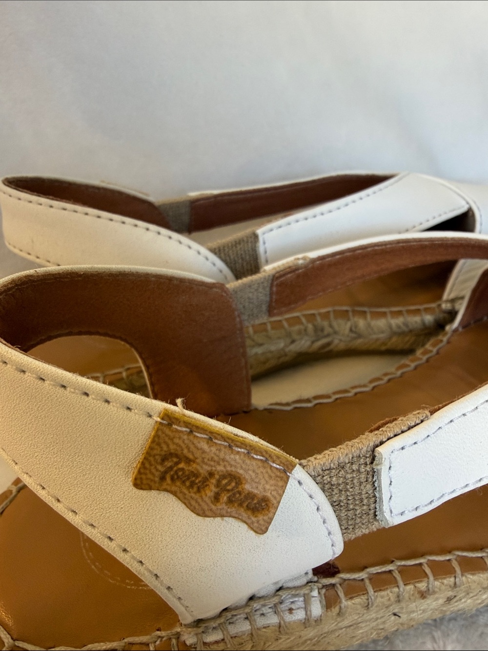 Toni Pons Women’s White Leather Slingback Espadrille Sandals - Picture 6 of 8